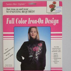 Vintage Full-Color Iron-on Transfers - Poppies